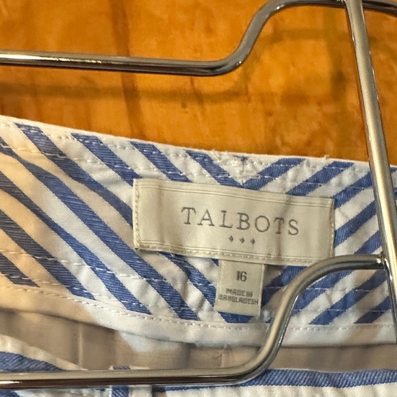 Talbots Blue and White Striped A-Line Skirt - Picture 4 of 5